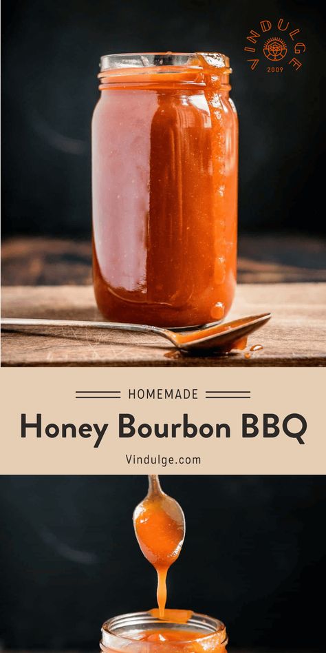 A homemade Honey Bourbon Barbecue Sauce recipe that has smoky flavor and a touch of sweet with honey versus brown sugar. Perfect BBQ Sauce for chicken wings or pork ribs! Bbq Sauce For Wings, Bbq Sauce For Chicken, Sauce For Chicken Wings, Bourbon Barbecue Sauce Recipe, Honey Barbeque Sauce, Homemade Honey Bbq Sauce, Bourbon Bbq Sauce Recipe, Honey Bbq Sauce Recipe, Bourbon Barbecue Sauce