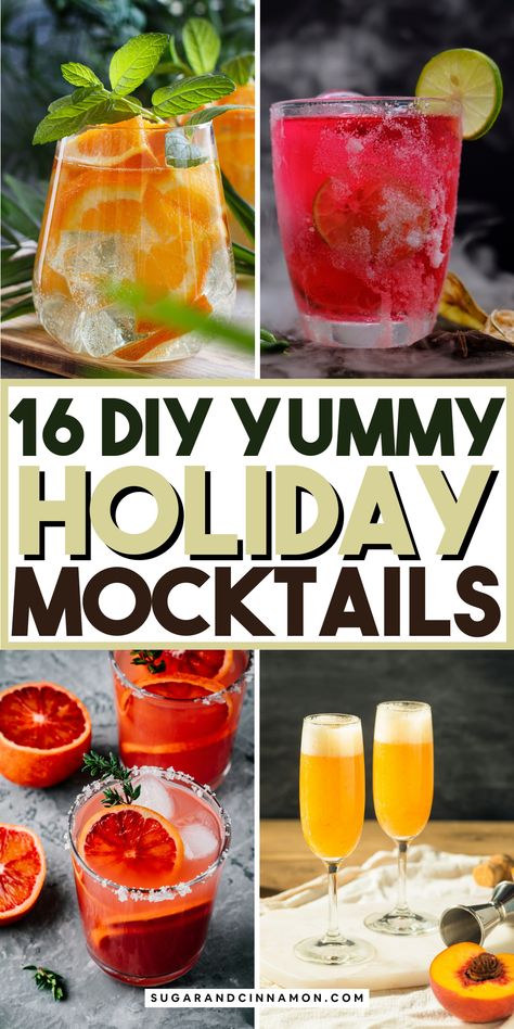 🎉🍸 Celebrate the season with delicious and easy holiday mocktail recipes! Find the perfect non-alcoholic drinks that add sparkle to any festive occasion. 🥂 Explore our guide, and don't forget to save this pin for all your holiday entertaining needs! Party Drink Recipes Nonalcoholic, Pitcher Non Alcoholic Drinks, Homemade Non Alcoholic Drinks, Non Alcoholic Sparkling Drinks, Mocktails Non Alcoholic With Glitter, Frozen Mocktails Non Alcoholic, Layered Drinks Non Alcoholic, Champagne Mocktails Non Alcoholic, Fun Mocktails Non Alcoholic