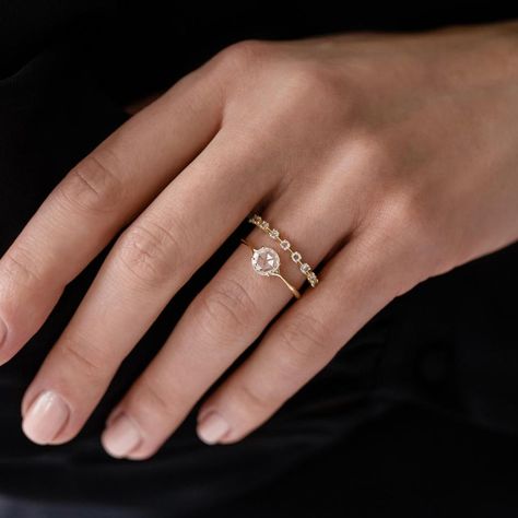 Diamond Corset Ring, Rose Cut | Engagement Ring | Melanie Casey Rings With Wedding Bands, Engagement Rings With Wedding Bands, Diamond Corset, Rose Cut Engagement Ring, Rose Cut Engagement Rings, Corset Ring, Silver Ring Design, Delicate Fine Jewelry, Minimalist Wedding Rings