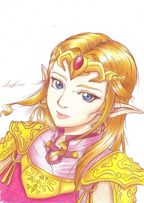 Princess Zelda from Ocarina of Time Drawing by laah michelle Princesa Zelda, Party Characters, Ben Drowned, Hyrule Warriors, Link Zelda, Nintendo Art, Smash Brothers, Super Smash Brothers, Zelda Art