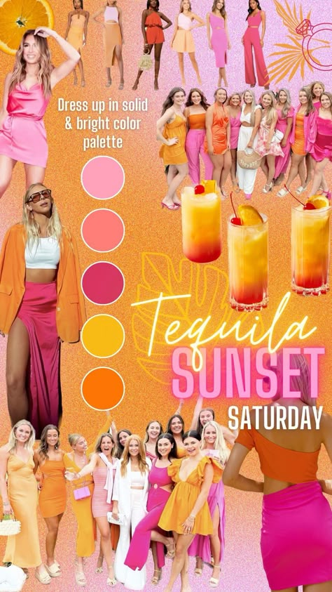 [Sponsored] #Bachelorette #Goingoutoutfits #Tequilasunrise #Tequilasunset #Palmsprings #themedbachelorettepartyideasbeach Tequila Sunset Outfit Ideas, Final Fiesta Hens Party, Summer Theme Bachelorette Party, Sunset Theme Bachelorette Outfits, Bachelorette Matching Outfits Night Out, Bachelorette Party Tequila Sunrise, Sunset Night Bachelorette, Bachelorette Mexico Ideas, Dazed And Engaged Bachelorette Party Outfits