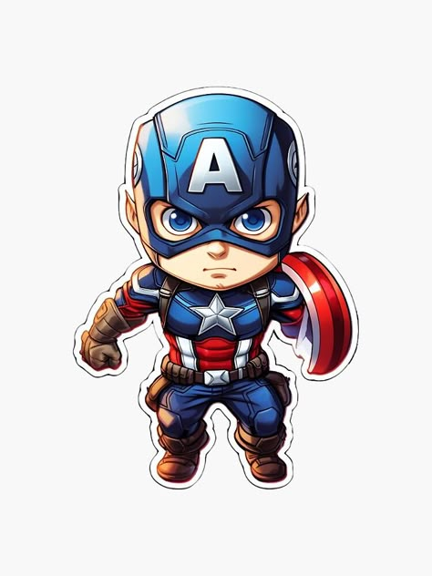 Avenger Stickers, Avengers Stickers, Captain America Stickers, Marvel Stickers, Chibi Captain America, Avengers Stickers Printable, Marvel Avengers Stickers, Captian America Clip Art, Superhero Stickers Free Printables