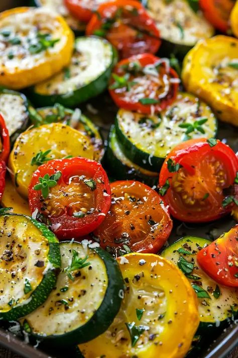 Oven Roasted Zucchini And Tomatoes, Fruits And Veggies Recipes, Best Zuchinni And Squash Recipe, Italian Style Zucchini, Quick Vegetable Side Dishes, Summer Squash And Tomato Recipes, Zucchini Oven Recipes, Zucchini Planks Recipe, Veggie Packed Recipes