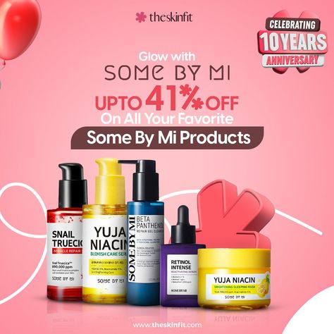 ✨ Enjoy Up to 41% Off on All Your Favorite Some By Mi Products. Elevate Your Skincare Routine and Embrace Radiant, Healthy Skin. 💫 💖 Discover the Magic of Some By Mi at Unbeatable Prices. 👉 The sale starts on June 21st, 12 AM #TheSkinFit #SkinFit #SkinCare #MakeUp #HairCare #Cosmetics #Fragrance #SkinCareProducts #Pakistan #Explore # AnniversarySale Ig Feed Design, Packaging Skincare, Cosmetic Inspiration, Some By Mi, Skincare Sale, Sales Ads, Digital Marketing Design, Promotional Design, Post Instagram