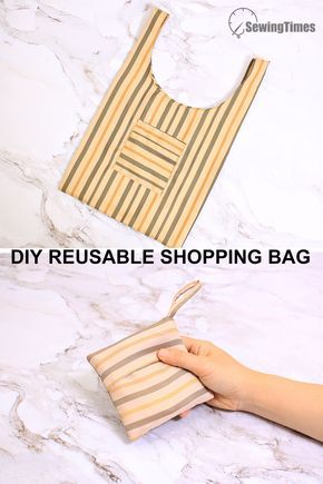 Shopping Bag Tutorial, Diy Reusable Grocery Bags, Diy Grocery Bags, Shopping Bags Diy, Grocery Bag Pattern, Reuseable Bag, Shopping Bag Pattern, Folding Shopping Bags, Foldable Shopping Bag