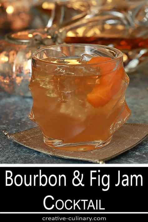 I love cocktails that use jam and this Bourbon and Fig Jam Cocktail with Orange Liqueur is no exception. The combination of bourbon, fig jam, orange, lemon, and honey is perfect! Bourbon Fig Jam, Citrus Cocktail, Bourbon Cocktail Recipe, Lemon And Honey, Citrus Cocktails, Orange Cocktails, Orange Liqueur, Bourbon Drinks, Bourbon Cocktails