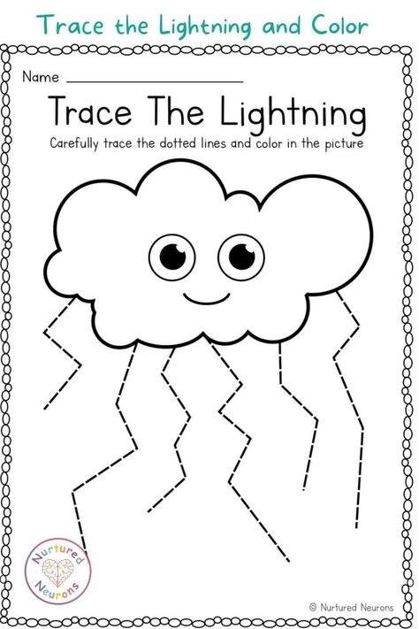 A Lovely Lightning Tracing Worksheet to Improve Pencil Control - Nurtured Neurons [Video] [Video] | Tracing worksheets, Pre writing activities, Preschool activities Cute Weather, Pencil Skills, Line Tracing Worksheets, Preschool Weather, Weather Activity, Prewriting Skills, Tracing Activities, Geometry Worksheets, Preschool Tracing