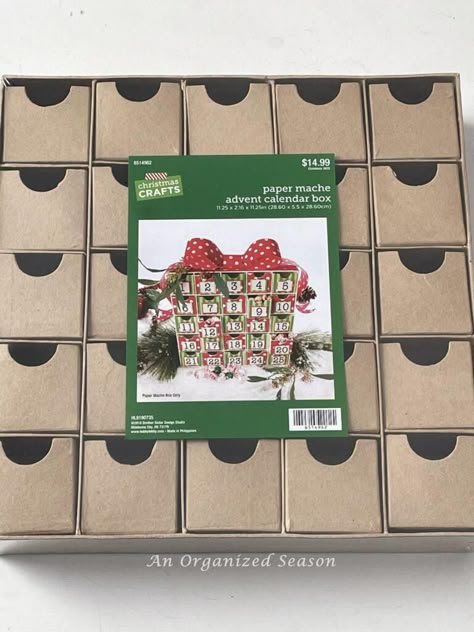 Diy Candy Advent Calendar, Diy Cardboard Advent Calendar, Making An Advent Calendar, Hobby Lobby Advent Calendar, Dollar Tree Advent Calendar Diy, Advent Calenders Diy Ideas, How To Make Advent Calendar, Diy Wooden Advent Calendar, Home Made Advent Calendar Ideas