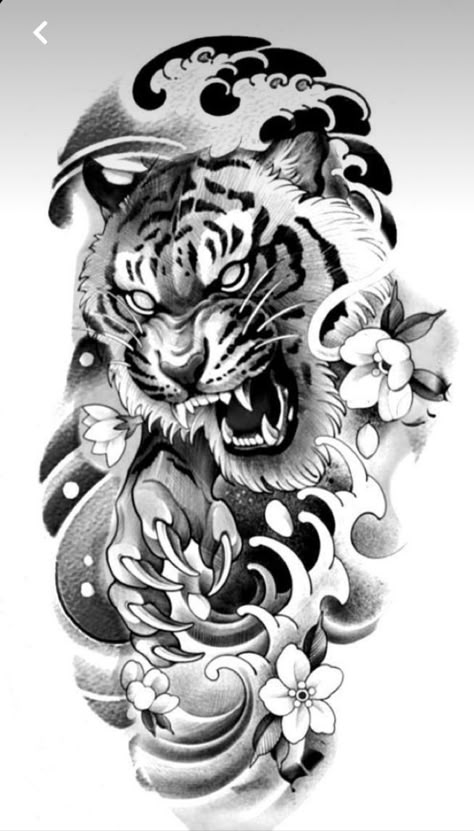 Tato Irezumi, Japanese Forearm Tattoo, Tato Geisha, Blitz Tattoo, Tiger Head Tattoo, Tiger Tattoo Sleeve, Japanese Tiger Tattoo, Tattoo Japanese Style, Samurai Tattoo Design