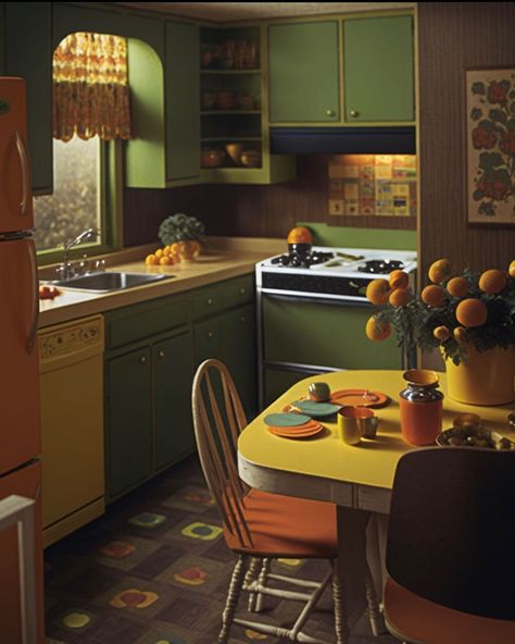 Retro Kitchen 70's, 60s Decor Interior Design, 60s Home Decor Vintage, 70 Architecture Interior Design, Retro Kitchen Inspiration, 70s Interior Design Magazine, 50s House Interior Design, 50s Architecture Interiors, Retro Kitchen Ideas 1970s