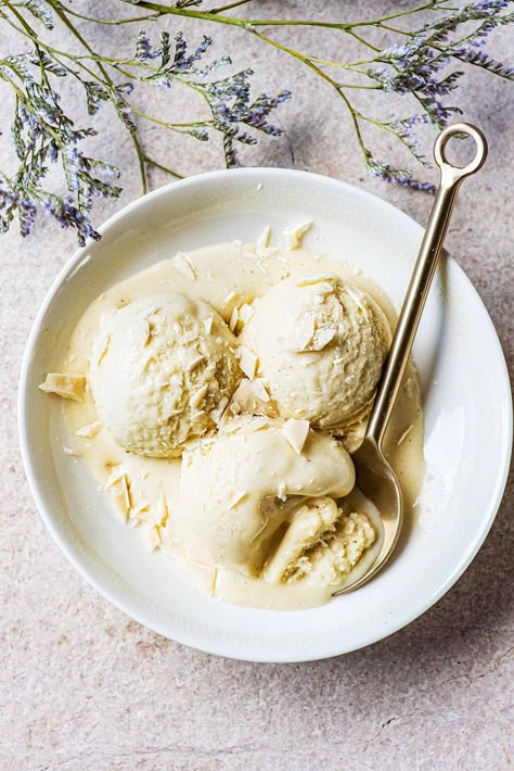 Ice Cream With Honey, Lavender Honey Ice Cream, White Chocolate Ice Cream, Walnut Ice Cream, Pickled Cherries, Lavender Ice Cream, Desserts Ice Cream, Culinary Lavender, Artisan Pizza