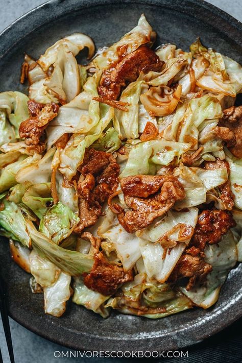 Pork Cabbage Recipes, Pork Belly Stir Fry Recipes, Pork And Cabbage Recipes, Stir Fry Pork Recipe, Pork Loin Stir Fry, Pork And Cabbage Stir Fry, Napa Cabbage Stir Fry, Sitaw Recipe, Stir Fry Napa Cabbage