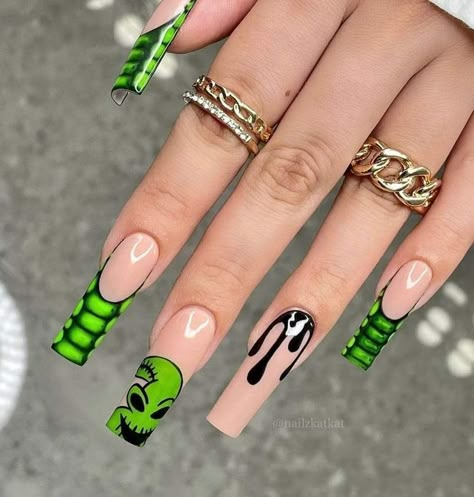 Nail Art Cute, Horror Nails, Holloween Nails, Unghie Sfumate, Spooky Nails, Halloween Acrylic, Halloween Acrylic Nails, Dope Nail Designs, Acrylic Nails Coffin Pink