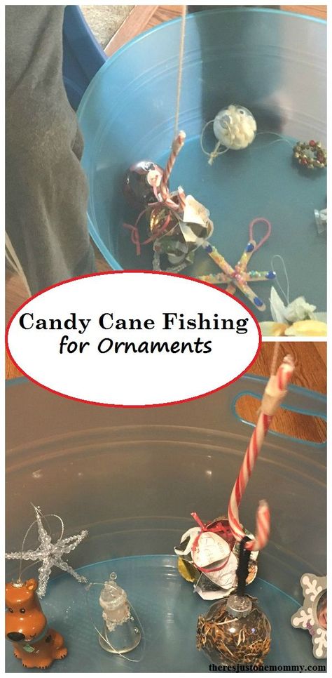 Candy Cane Fishing -- Christmas Minute to Win It kids activity, fishing with candy canes for ornaments Candy Cane Fishing Game, Candy Cane Fishing, Christmas Minute To Win It, Xmas Games, Fun Christmas Party Games, Fishing Christmas, Funny Christmas Ornaments, Minute To Win, Christmas Games For Kids