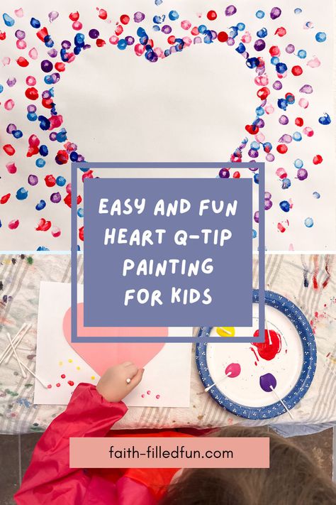 Heart Q-tip Painting craft for kids Valentines Jesus Craft, Love The Lord With All Your Heart Craft, Create In Me A Clean Heart Craft, God Looks At The Heart Craft, God Loves Me Craft For Kids, God Loves Me Craft, God Is Love Craft, Jesus Loves Me Craft, Awana Sparks