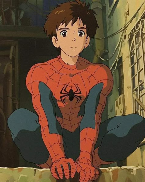 Pfps Tiktok, Spider Man Anime, Spiderman Anime, Spiderman Pfp, Ghibli Artwork, Spiderman Pictures, Studio Ghibli Art, Spiderman Comic, Ghibli Movies