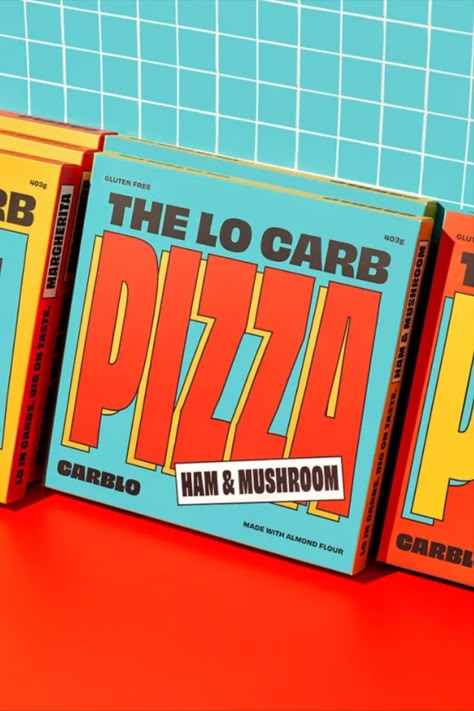 Health food brands all over the place are in agreement: trying to stay healthy shouldn’t be a bore, and should maybe even be fun. We’re all for it, and Carblo joins the growing cadre of fun health-conscious brands with a poppy look straight out of the early ’90s from ALLGOOD. 90s Food Packaging, 80s Food Packaging, Bold Graphic Design Inspiration, 90s Packaging Design, Healthy Packaging Design, Packaging Design Food Box Ideas, Retro Food Packaging, Cool Food Packaging, Fun Food Branding