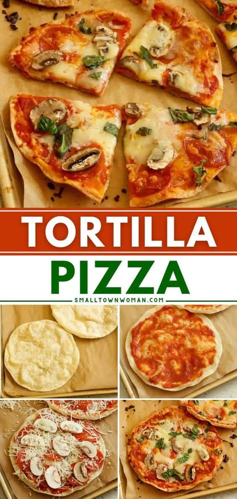 Flour Tortilla Pizza, Tortilla Pizzas, Dinner Recipes Healthy Low Carb, Tortilla Pizza, Easy Homemade Pizza, Tortilla Recipe, Healthy Pizza, Low Carb Dinner Recipes, Low Carb Meals Easy