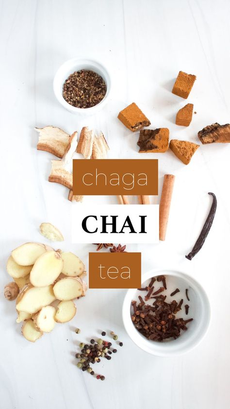 Chaga Tea Benefits, Chaga Tea Recipes, Holistic Wellness Aesthetic, Homemade Chai Tea, Chaga Tea, Homemade Chai, Homesteading Recipes, Chai Tea Recipe, Recipes For Dinner Healthy