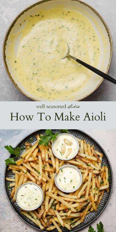 Garlic Aioli Recipe, Homemade Aioli, Aioli Sauce, Fresh Egg, Aioli Recipe, Garlic Aioli, Homemade Sauce, Aioli, Canola Oil