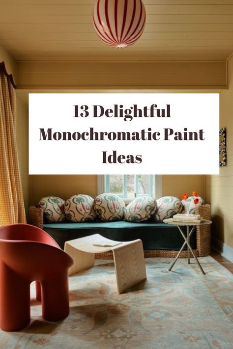 Monochrome Painted Room, Monochromatic Office Paint, Monochromatic Decorating Ideas, Polychromatic Interior Design, Monochromatic Painted Rooms, Colour Blocking Interior Living Rooms, Monochromatic Room Paint, Monochromatic Living Room Ideas, Monochromatic Walls And Trim