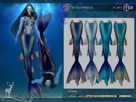 Pisces Mermaid, Siren Tail, Cyberpunk Outfit, Los Sims 4 Mods, Sims 4 Sims, Dark Mermaid, Sims 4 Tsr, Sims 4 Anime, The Sims 4 Pc