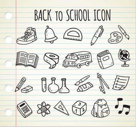 Back to school themed doodle icon Premium Vector Doodle Art School Theme, History One Pager, Doodles School, Nft Ideas, Doodles Cute, School Journal, Planner Doodles, Star Doodle, School Journals