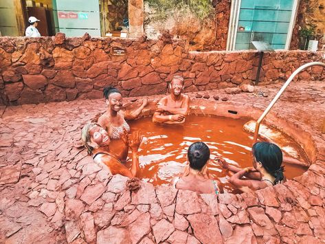 Mud Bath Spa Design, Mud Bath Spa, Wellness Center Ideas, Mud Spa, Mother Daughter Spa, Communal Bath, Daughter Bonding, Safari Camp, V Steam