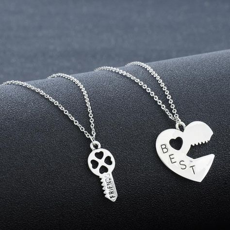 Friendship Couple, Friend Heart, Necklaces Heart, Bff Jewelry, Couple Necklace, Set Love, Key Pendant Necklace, Infinity Charm, Bff Necklaces