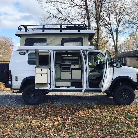 For Sale – Sportsmobile Ford E350 4×4 Campervan For $79k 4x4 Van Conversion, Lifted Van, 4x4 Camper Van, Station Wagon Cars, Ford E350, Money Pit, Chevy Van, Campervan Life, Build A Camper Van