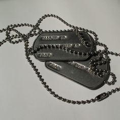 A dog tag is another name for a soldier's identification tag. These Broken Stars, Romeo I Julia, Jordan Parrish, Jack Morrison, John 117, Army Dog Tag, Raiden Metal Gear, Army Dogs, Dean Winchester Supernatural