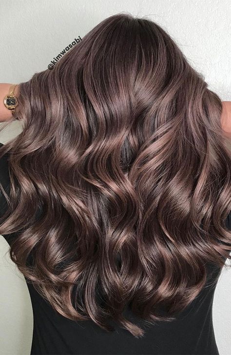 Rose Brown Hair Color Balayage, Chocolate Rose Gold Caramel Hair, Ashy Rose Brown Hair, Chocolate Brown Ash Balayage, Mauve Brown Hair Balayage, Metallic Gold Hair Color, Mauve Chocolate Hair, Ash Chocolate Brown Hair Color, Dark Rose Brown Hair