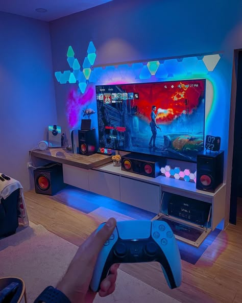 Gamers Living Room, Gaming Entertainment Center, Small Game Rooms, Game Setup, Best Gaming Setup, Best Pc Games, Gaming Rooms, Pc Gaming Setup, Video Game Room Design