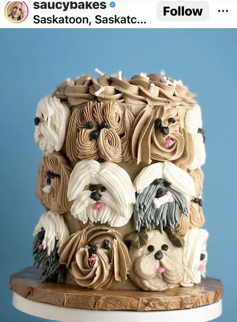 34 Birthday, Puppy Birthday Cakes, Puppy Cake, Dog Birthday Cake, Dog Cakes, Dog Cake, Just Cakes, Cake Decorating Tips, Piece Of Cakes