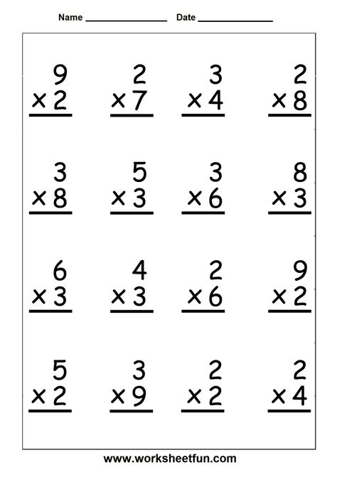 Multiplication - 5 Worksheets Third Grade Multiplication Worksheets, Free Printable Multiplication Worksheets, Free Multiplication Worksheets, Multiplication Facts Worksheets, Printable Multiplication Worksheets, Math Fact Worksheets, Math Addition Worksheets, 3rd Grade Math Worksheets, Math Sheets