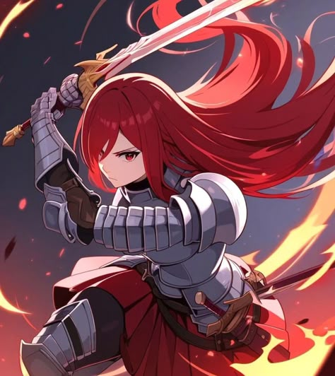 Ezra Scarlet Fanart, Ezra Fairy Tail, Erza Armor, Erza Scarlet Fanart, Ezra Scarlet, Crimson Hair, Erza Scarlett, Fairy Tail Erza Scarlet, Jellal And Erza