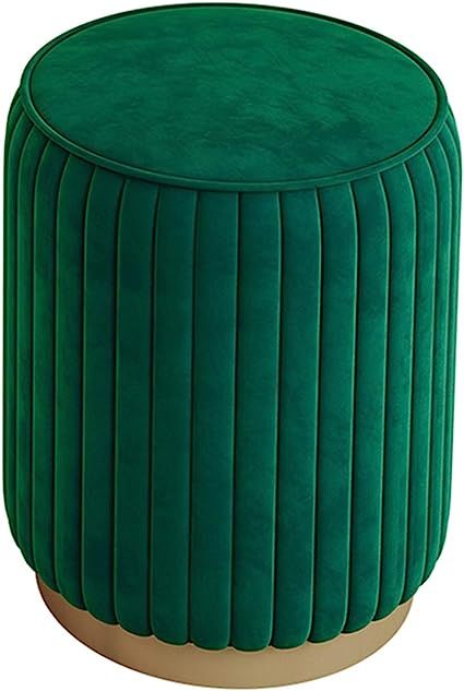 ZXCASDF Modern Round Velvet Ottoman Foot Rest Stool, Stylish Decorative Seat with Gold Accent Base Soft Compact Padded, Seat Dressing Chair for Bedroom Living Room,Green Round Velvet Ottoman, Stool Coffee Table, Velvet Decor, Ottoman Upholstered, Dressing Chair, Chair For Bedroom, Coffee Table Round, Stool Ottoman, Floor Lamp With Shelves