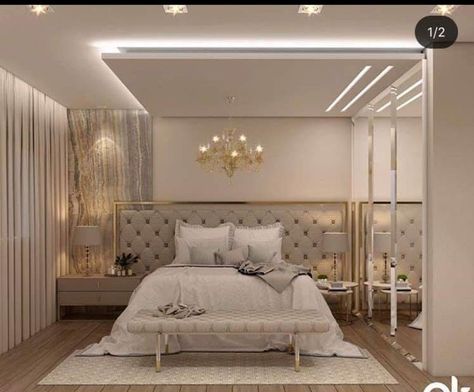 Parents Bedroom False Ceiling Design, 11 By 13 Bedroom Interior Design, False Celling Design Bedroom, Bedroom Celling Design Master, Bedroom False Ceiling Design Modern, Celling Design Bedroom Modern, Luxurious Bedrooms Master Romantic, Cove Lights, Bedroom Gypsum