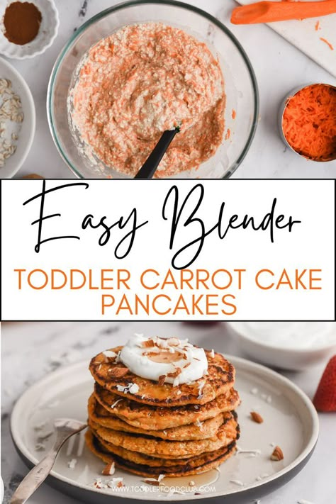 Carrot Blw Recipe, Blw Pancakes No Banana, Pancakes With Veggies, Apple Carrot Pancakes, Applesauce With Veggies, Carrot Banana Pancakes, Baby Carrot Cake Recipe, Carrot Oat Pancakes, Carrot Cake Pancakes Easy