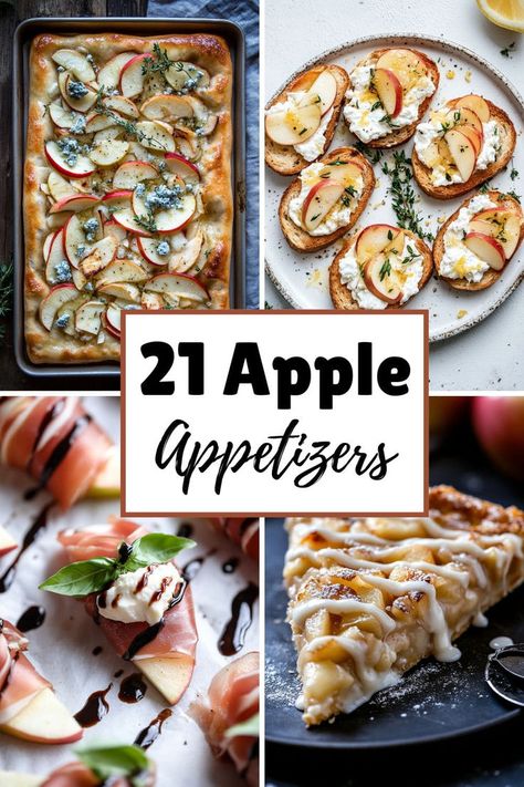 Savory Apple Appetizers and Fall Snacks for Party Entertaining Fresh Fall Appetizers, Apple Cheddar Pinwheels, Appetizers Using Apples, Apple Pie Appetizer, Apple Cheese Appetizer, Winter Party Appetizers Easy, Apple Appetizers Easy, Apple Potluck Recipes, Savory Apple Appetizers