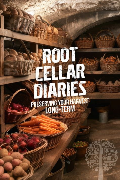 Don't let your hard-earned garden produce go to waste! Learn how to store your veggies properly and enjoy them throughout the winter. Check out our comprehensive guide now! Basement Vegetable Storage, Root Cellar Under House, Underground Cold Storage, Root Cellars Ideas, Basement Root Cellar Diy, Produce Pantry Storage, Modern Root Cellar, Root Cellar Storage Ideas, Cold Room Storage Ideas