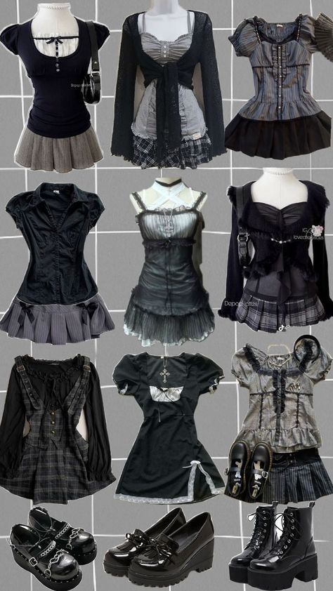 Elegant Aesthetic Clothes, Different Styles List, Cute Dark Outfits Aesthetic, Himekaji Outfits Dark, Outfit Descriptions Writing, R&b Outfit, Dark Coquette Dress, Dark Fairycore Aesthetic Outfits, Modest Gothic Outfits