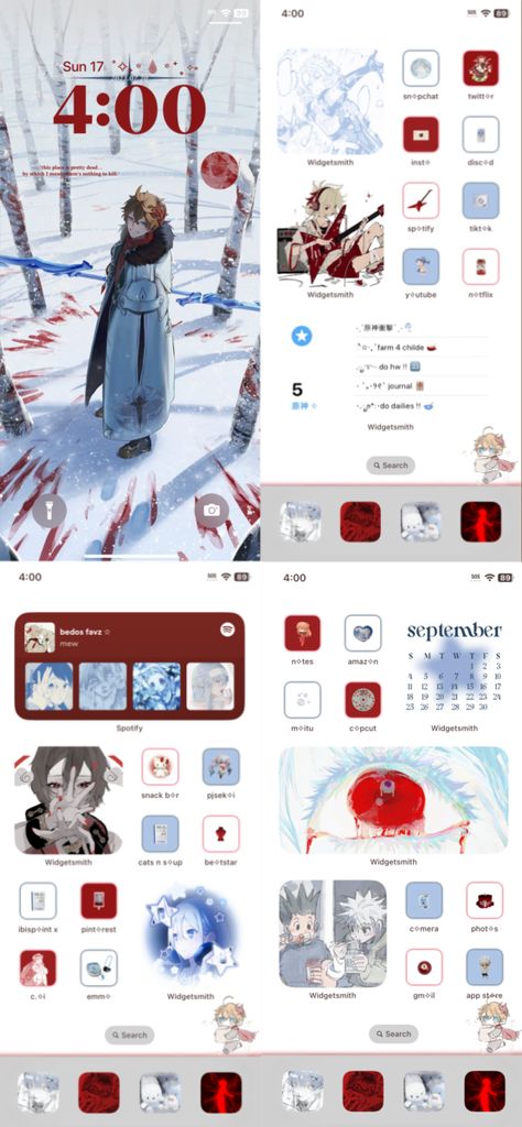 Themes For Ipad Aesthetic, Phone Backgrounds Widget Ideas, Phone App Layout Ideas, Phone Aesthetic Theme Ideas, Iphone Wallpaper Example, Theme Inspo Phone, Phone Widget Inspiration, Iphone Genshin Theme, Phone Inspo Layout