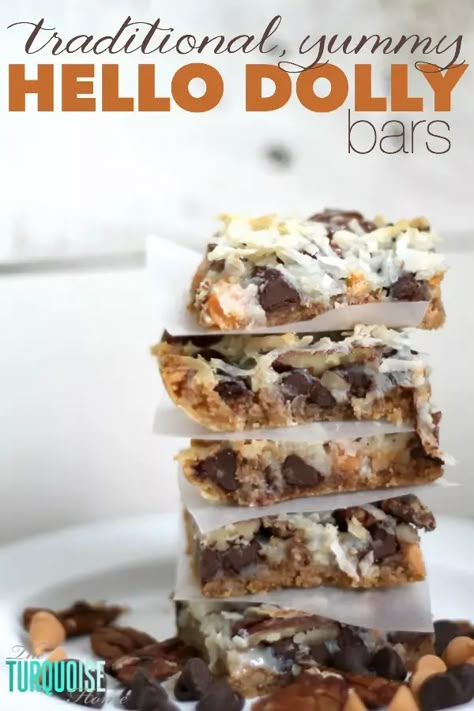 Dolly Bars, Hello Dolly Bars, Brownie Desserts, Quick Easy Desserts, 7 Layer, Oreo Dessert, Southern Food, Graham Cracker Crust, Hello Dolly