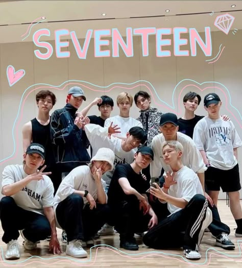 Seventeen Poster Aesthetic, Seventeen Wallpaper Ipad, Gose Seventeen, Carats Seventeen, Seventeen Poster, Seventeen And Carat, Seventeen Moments, Seventeen Ot13, Svt Kpop