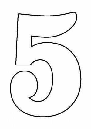 Number 5 Template, Big Letter, Number Stencils, Free Kindergarten Worksheets, Big Letters, Number Cakes, Letter Gifts, Number 5, Kindergarten Worksheets