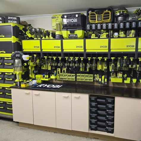 Check out these awesome RYOBI collections from some of our #RYOBIfans 😍 Join the My RYOBI Facebook Community Group to connect with like-minded RYOBI fans, stay up to date with new product releases, engage in exclusive competitions, and more! Head to the link in our bio to join now. 📸: Kate W, Jade G, Dan S, Craig C, Cindy N, Brian M and Belinda B (Facebook) #RYOBIau #batterypowered #RYOBImade #RYOBIpowertools #communitygroup Ryobi Link Ideas, Ryobi Link, Ryobi Power Tools, Garage Workshop Layout, Workshop Layout, Storage House, Garage Workshop, Peg Board, Building Ideas