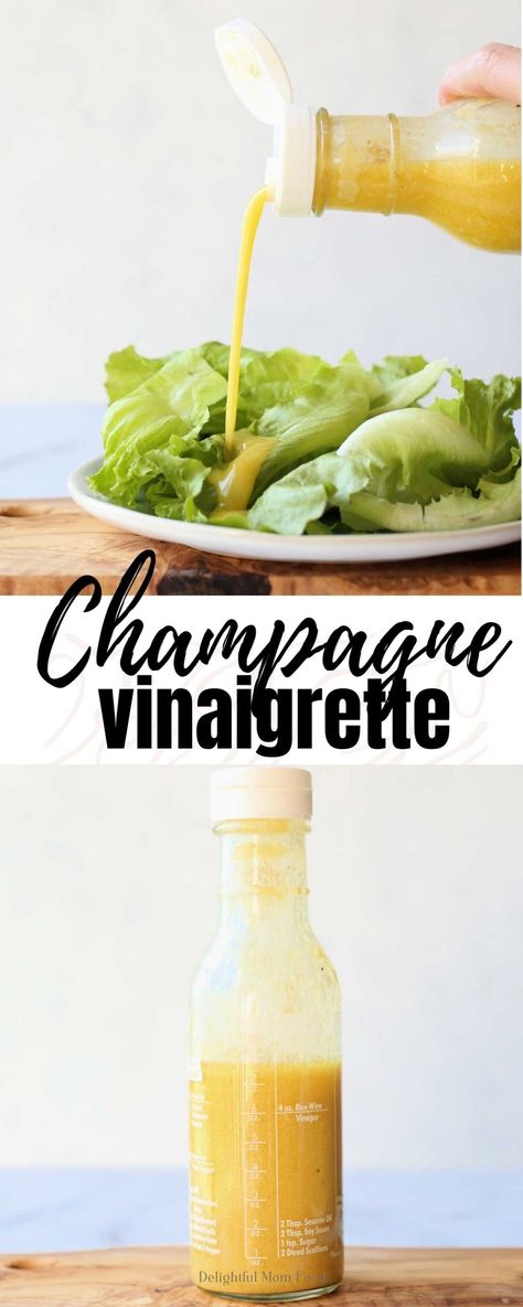 Champagne Dressing Recipe, Champagne Vinaigrette Dressing, Healthy Vinaigrette, Vinaigrette Dressing Recipe, Green Salads, Champagne Vinaigrette, Dijon Vinaigrette, Best Champagne, Vinaigrette Salad