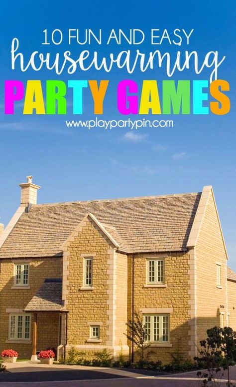 10 easy housewarming party games that are actually fun and easy for new homeowners to put together! Housewarming Party Themes, Housewarming Games, Housewarming Party Games, Housewarming Wishes, Housewarming Party Decorations, Housewarming Party Ideas, Housewarming Ideas, House Warming Party, Harry Potter Games