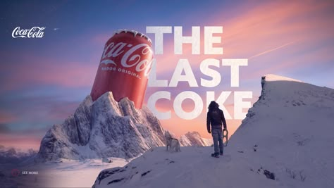 THE LAST COKE - COCA COLA - MATTE PAINTING on Behance Coke Creative Ads, Drink Ads Creative Advertising, Matte Painting Ideas, Sun Set Sky, Poster Design Product, Matt Painting, Coca Cola Poster, Coke Ad, Magazine Design Cover